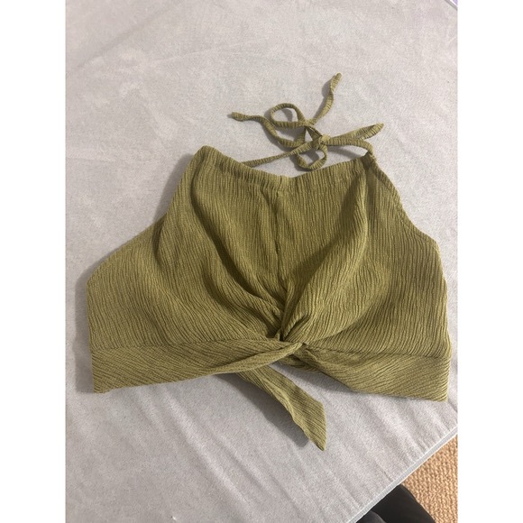 CIDER Womens Sz M Twisted Halter Top Cropped Boho Ethical Simple Y2K Streetwear - Picture 3 of 12